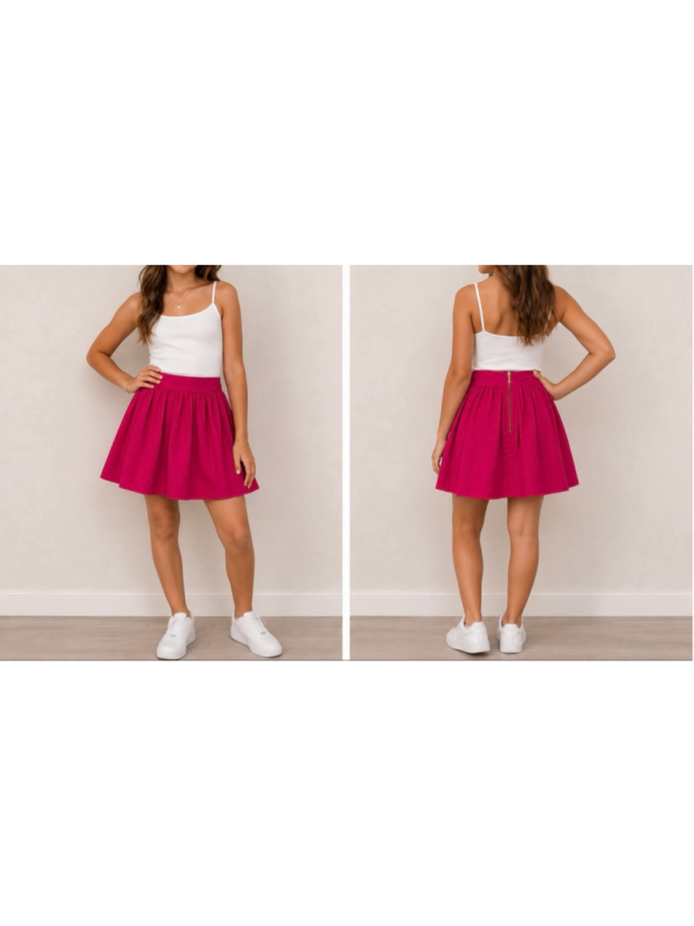 Kate Spade New York Pink Pleated A-Line Skirt girl Size 12 Gold Zip Back